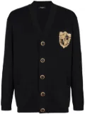 Balmain logo-patch cardigan - Black