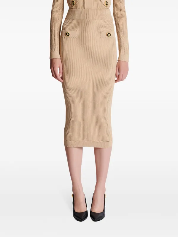 Balmain ribbed skirt 34