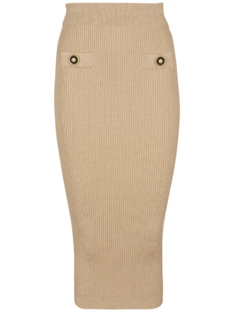 Balmain falda tejida de canalé