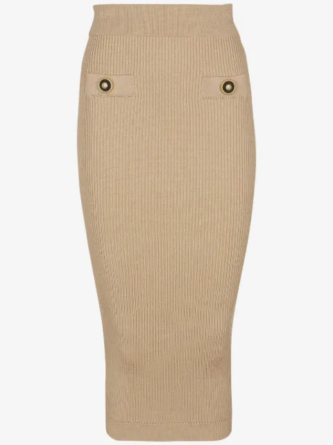 Balmain falda tejida de canalé