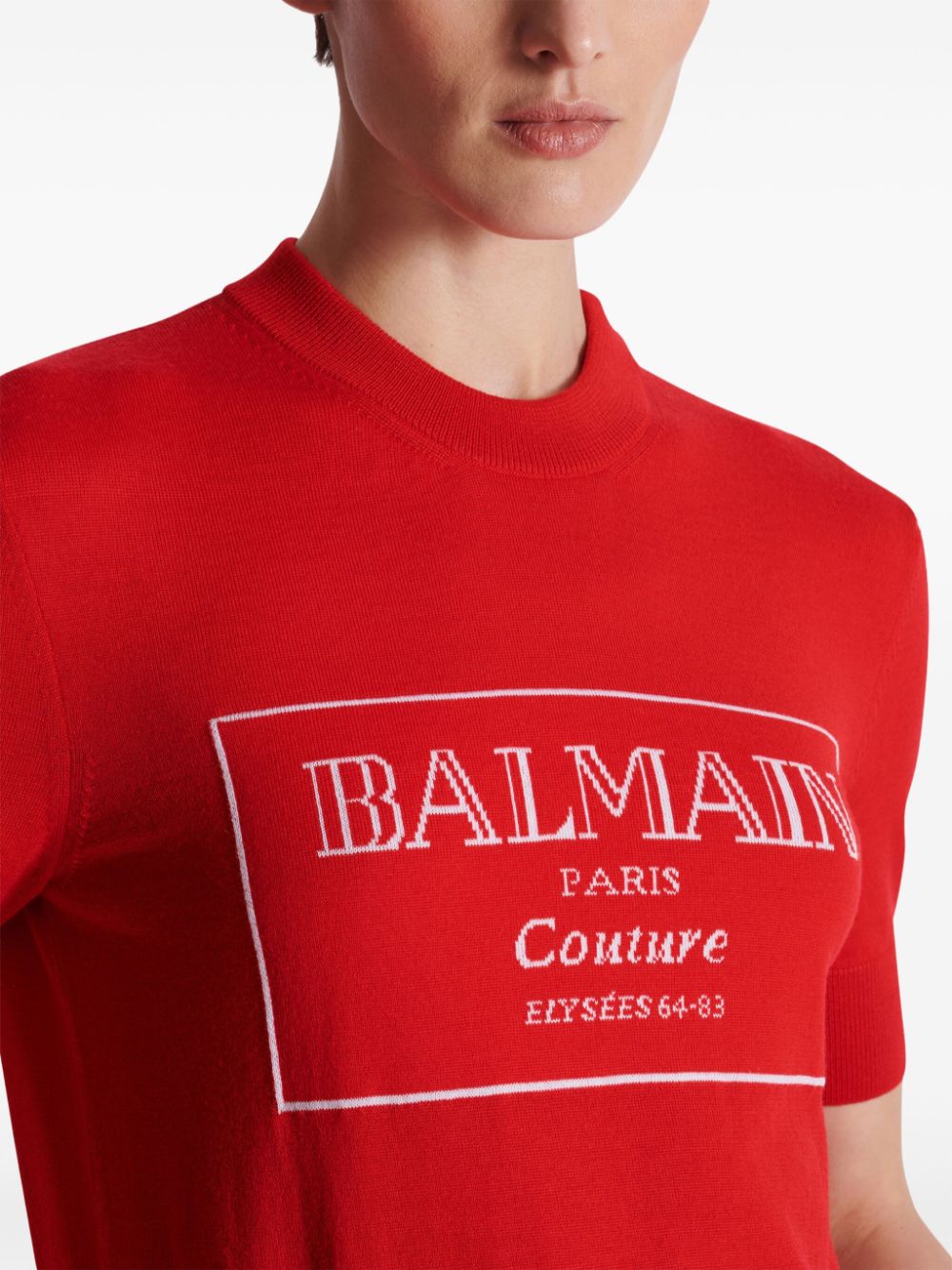 Balmain logo-intarsia T-shirt Women