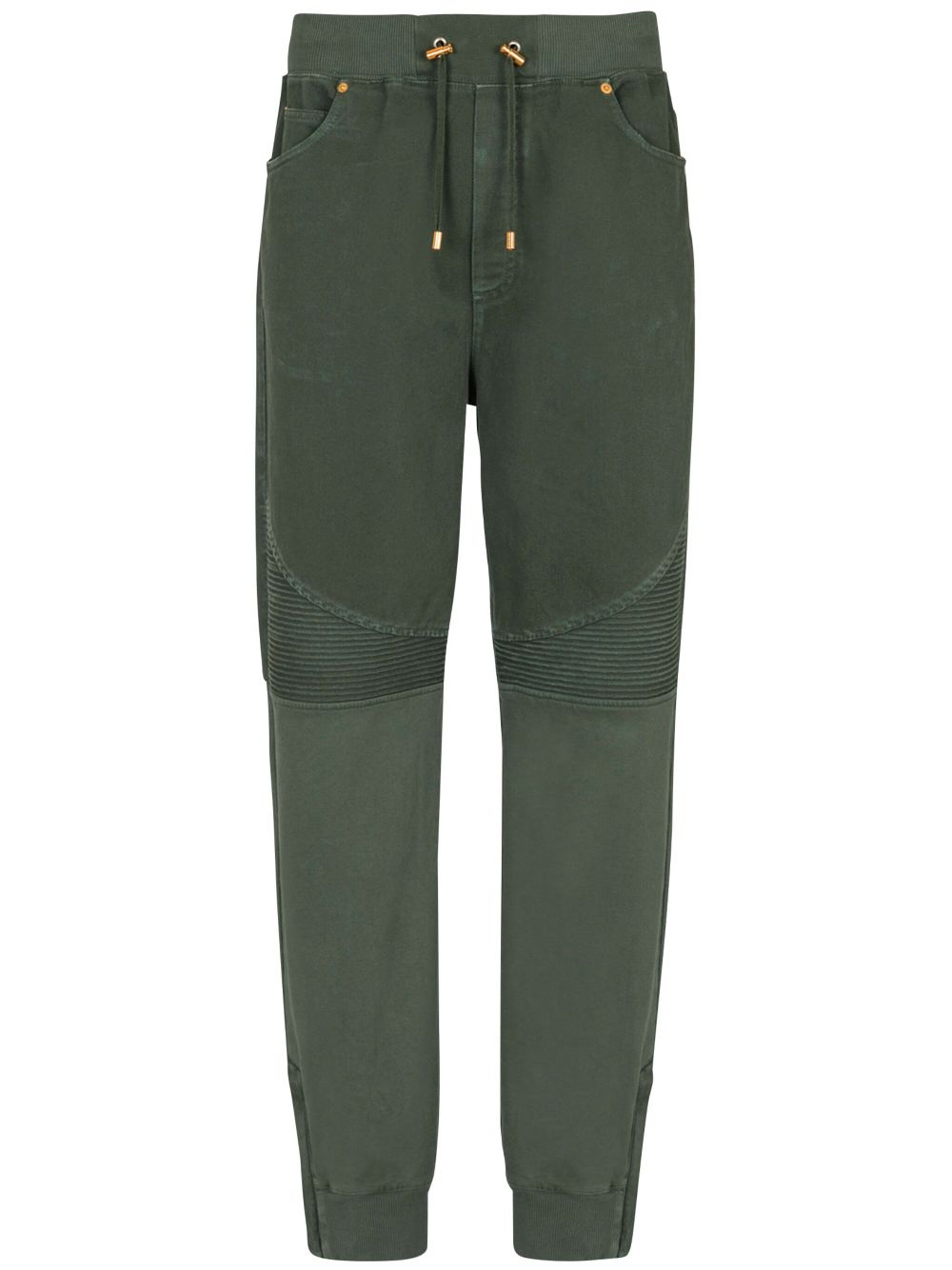 Balmain jersey-panelled jeans - Green