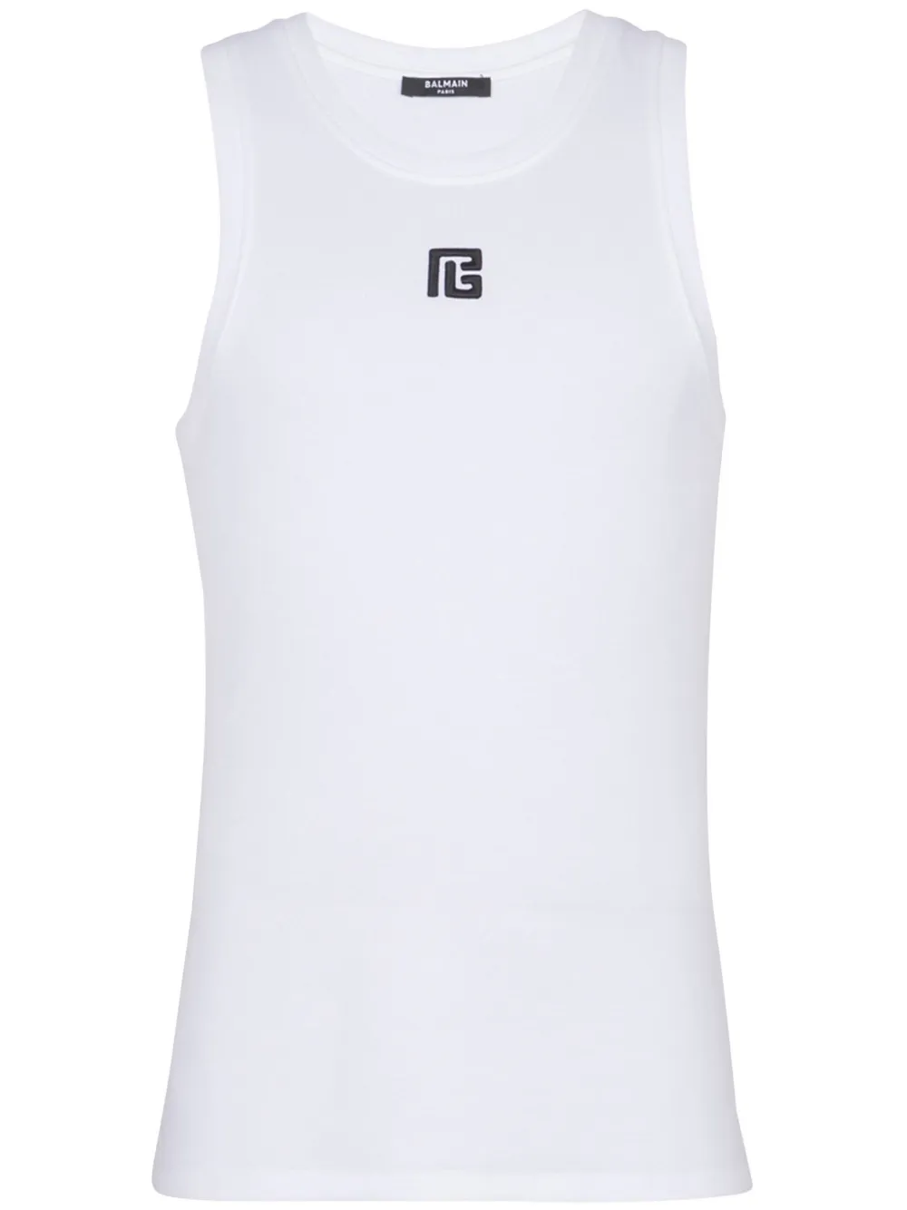 logo-embroidered tank top