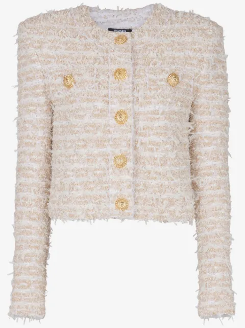 Balmain veste crop en tweed
