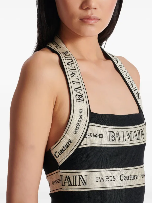 BALMAIN ロゴ入りノースリーブミニワンピース - メルカリ
