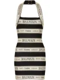 Balmain logo-jacquard mini dress - Black