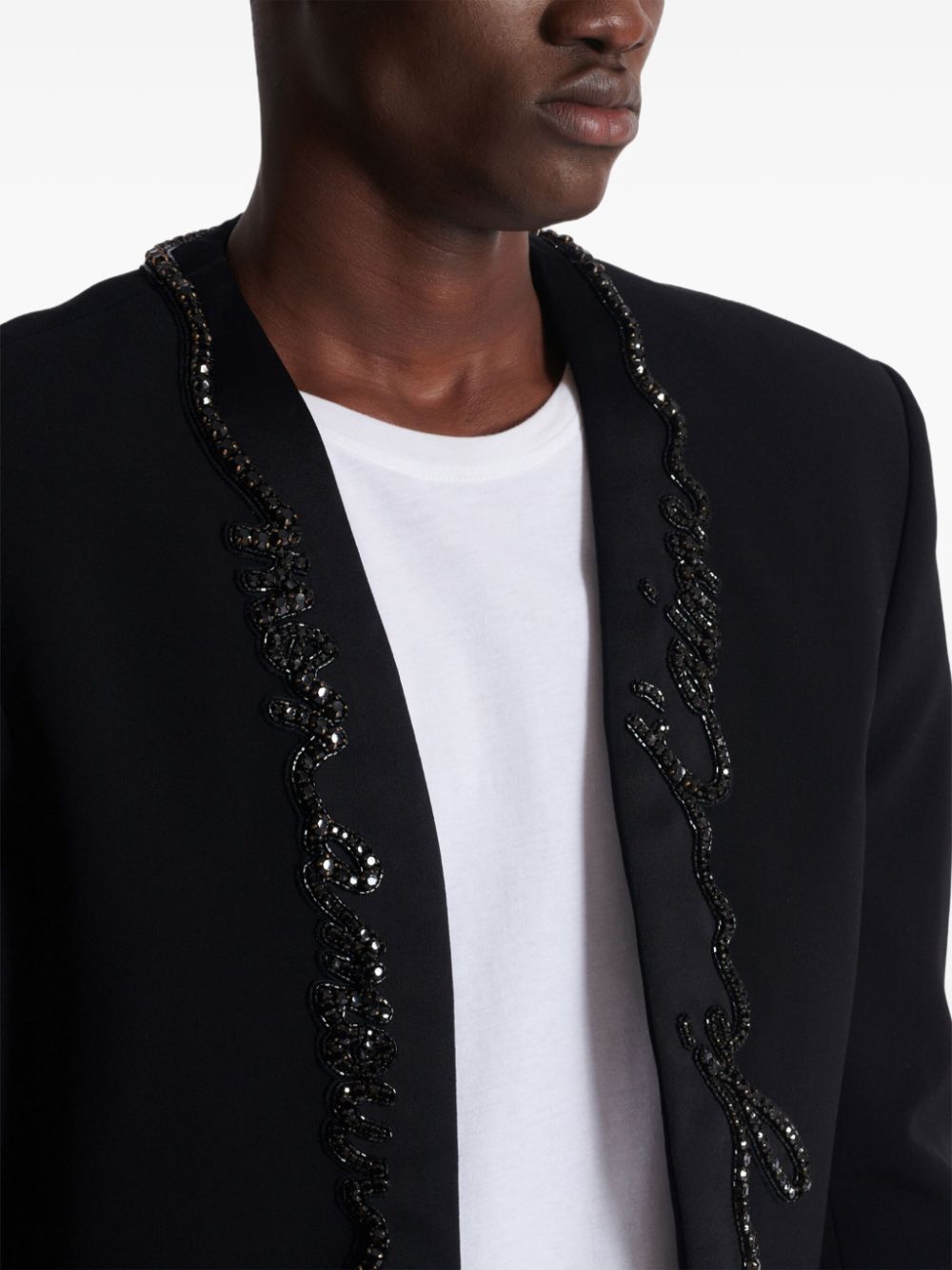 Balmain cropped crepe blazer Men