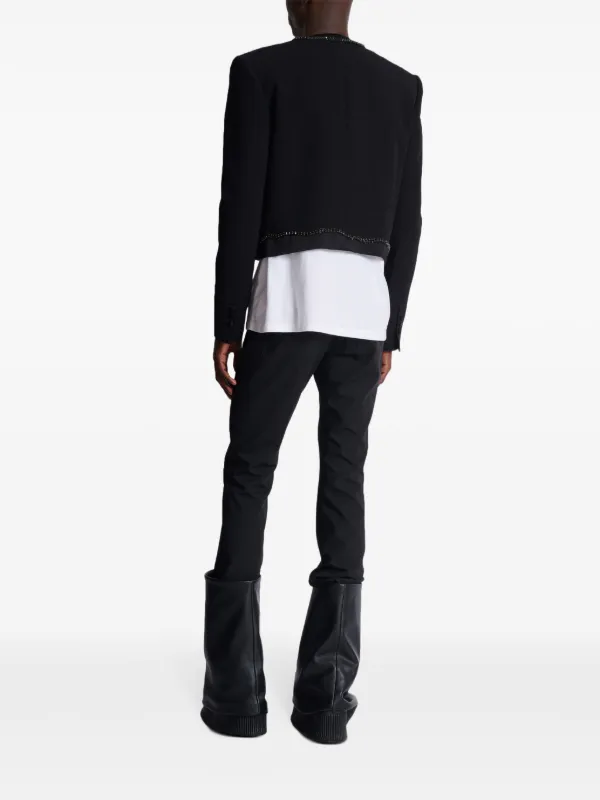 ジャケット BALMAIN Black Crepe Blazer Balmain Cropped Crepe Blazer | Black | FARFETCH ID