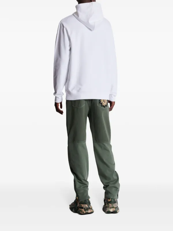 Balmain embroidered-logo Hoodie | White | FARFETCH JO