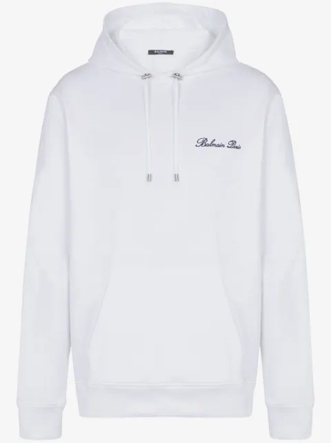 Balmain embroidered-logo hoodie