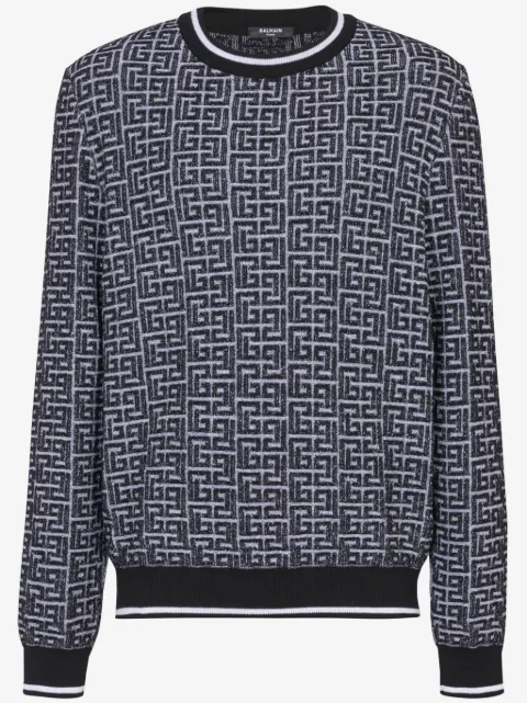 Balmain suéter con motivo en jacquard