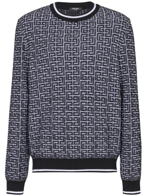 Pull à motif en jacquard - Balmain - Modalova