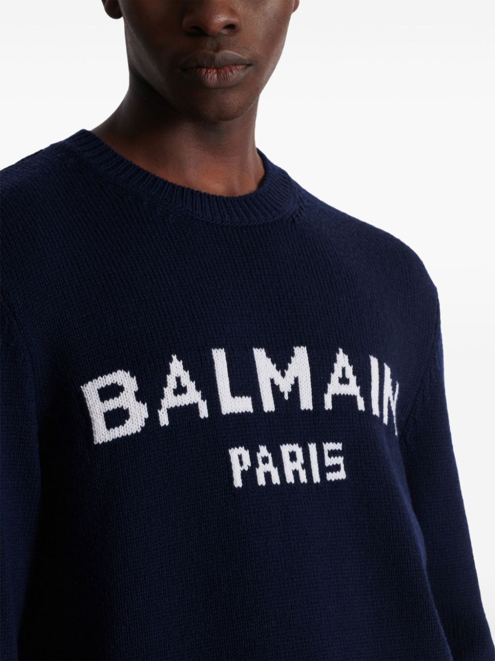 Affordable Balmain intarsia-logo sweater Men