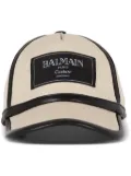 Balmain logo patch canvas cap - Neutrals