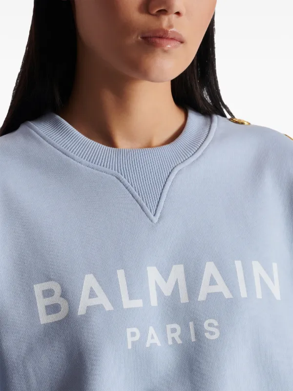 Balmain プリント スウェットシャツ | ブルー | FARFETCH JP