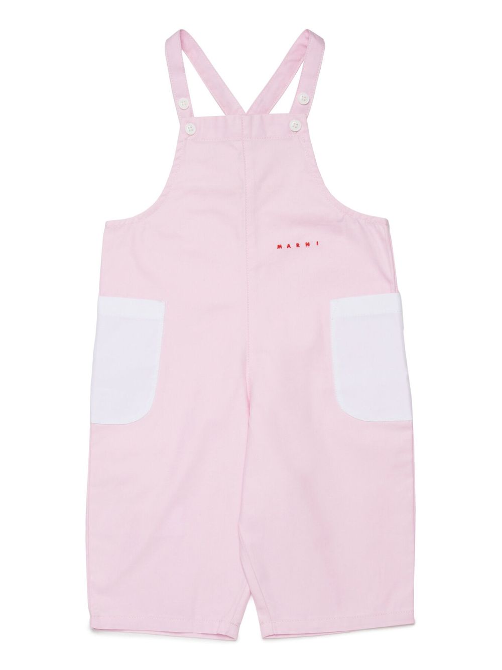 Marni Kids logo-embroidered overalls - Pink