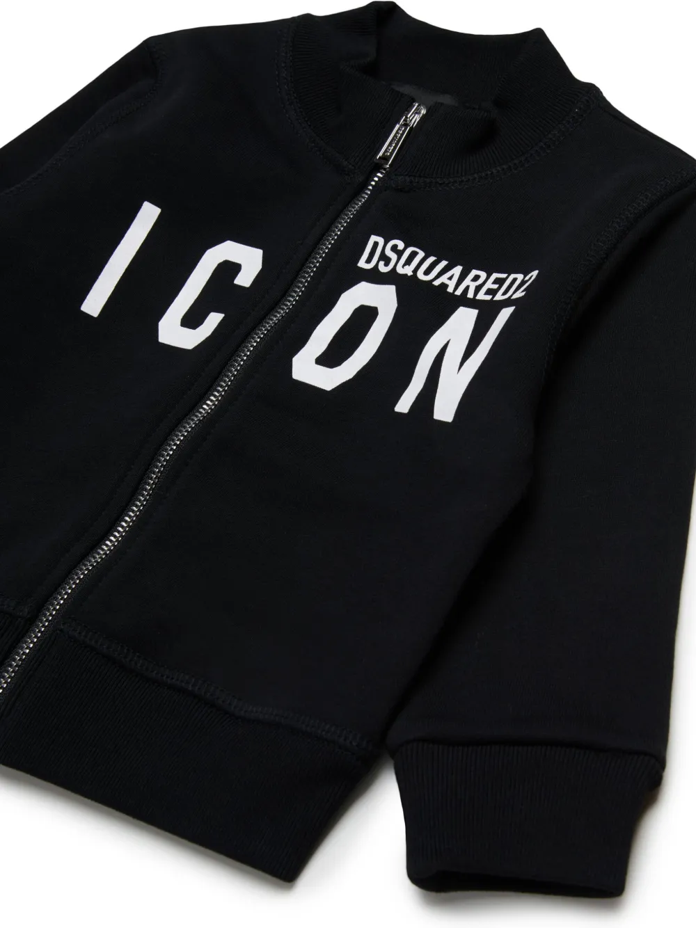 DSQUARED2 KIDS Sweater met Icon-print en rits Zwart
