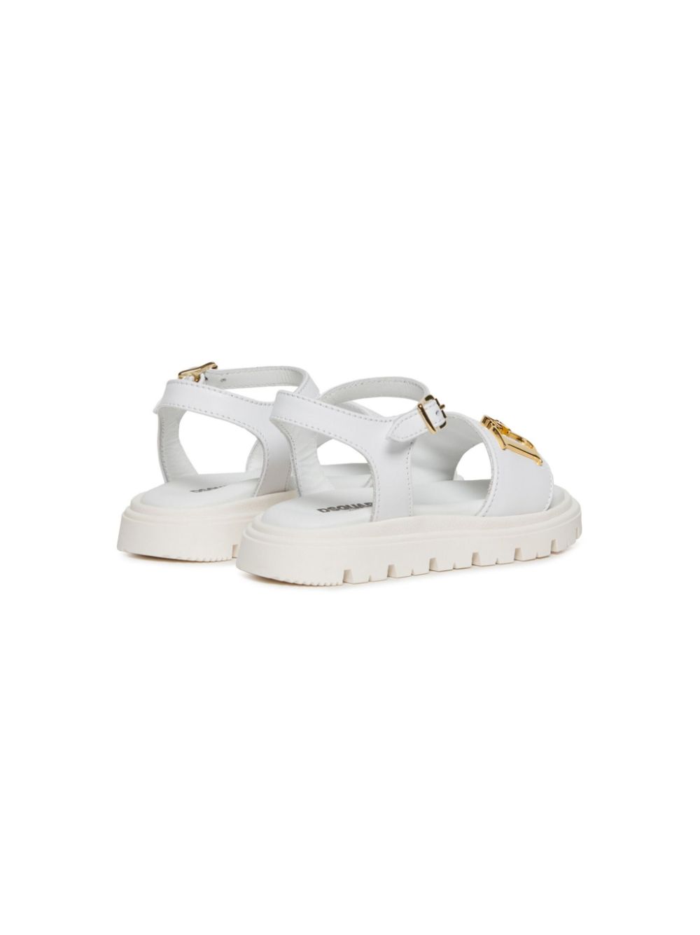 DSQUARED2 KIDS Slippers met logo-applicatie Wit