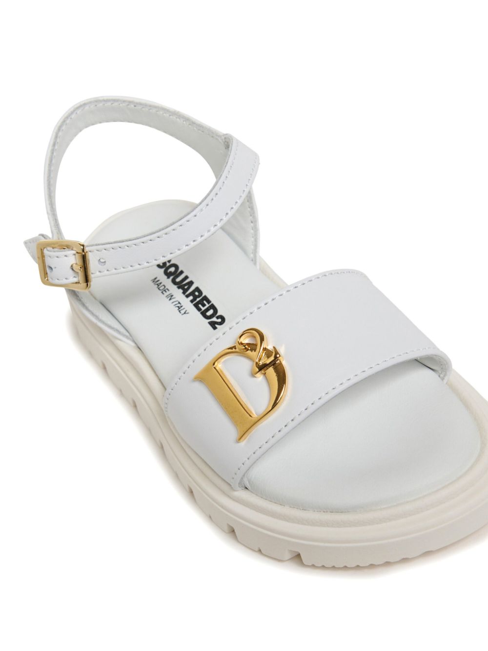 DSQUARED2 KIDS Slippers met logo-applicatie Wit