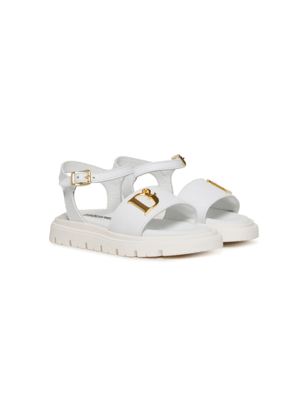 DSQUARED2 KIDS Slippers met logo-applicatie Wit