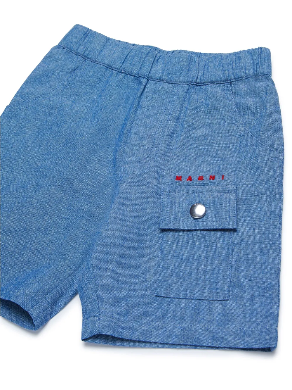 Marni Kids Shorts met geborduurd logo Blauw