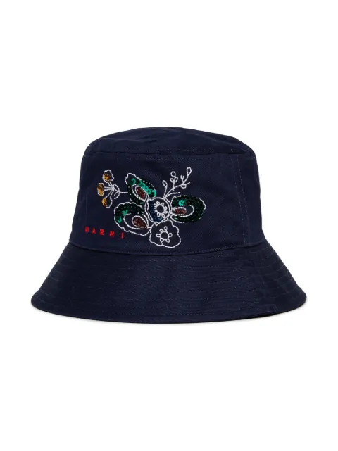 Marni Kids gorro de pescador con detalles de lentejuelas