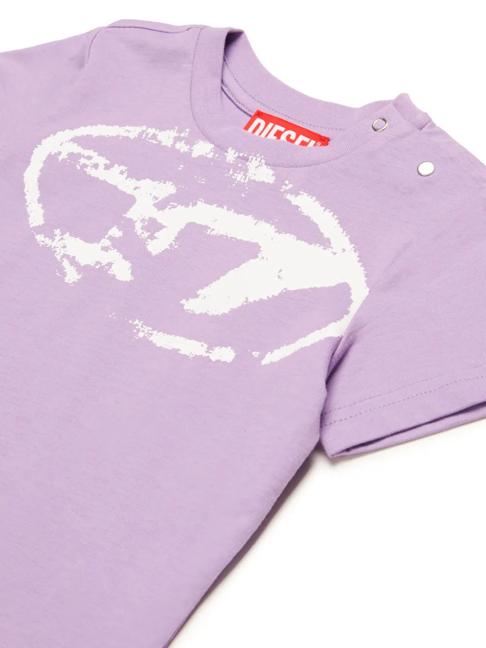 Diesel Kids T-shirt met logoprint Paars