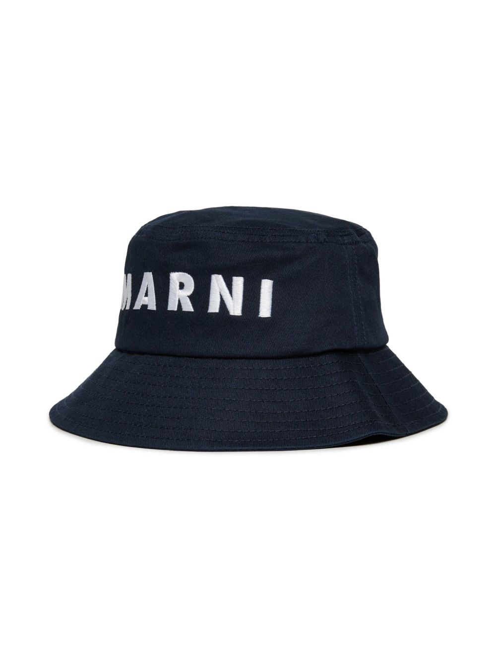 Marni Kids logo-embroidered bucket hat - Blue