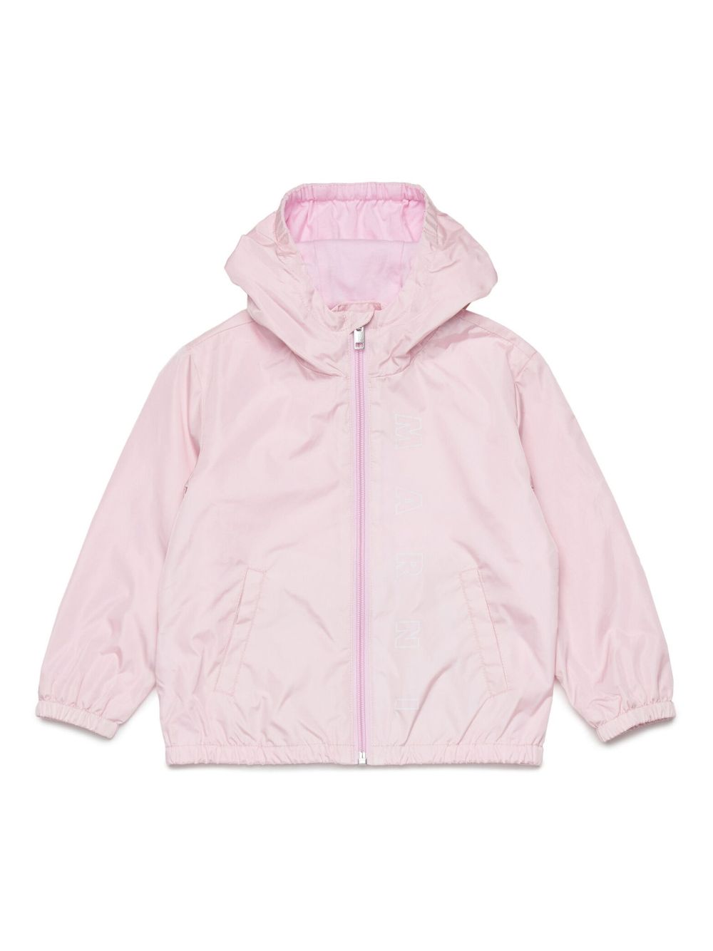 Marni Kids logo-print hooded jacket - Pink