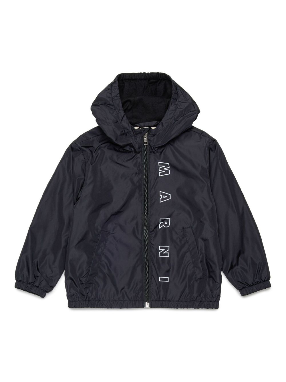 Marni Kids logo-print hooded jacket - Black