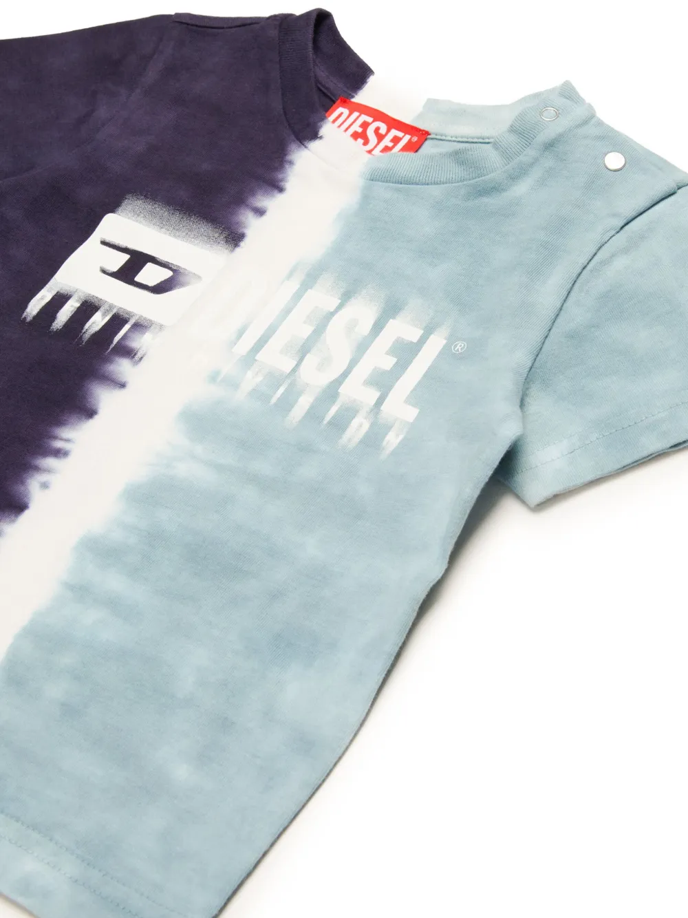 Diesel Kids T-shirt met logoprint Blauw