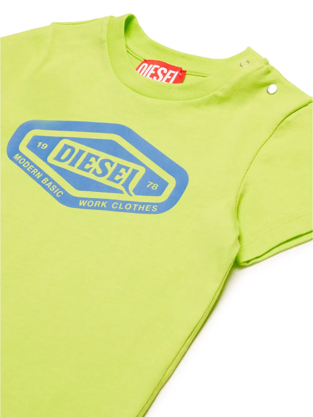 Diesel Kids T-shirt met logoprint Groen