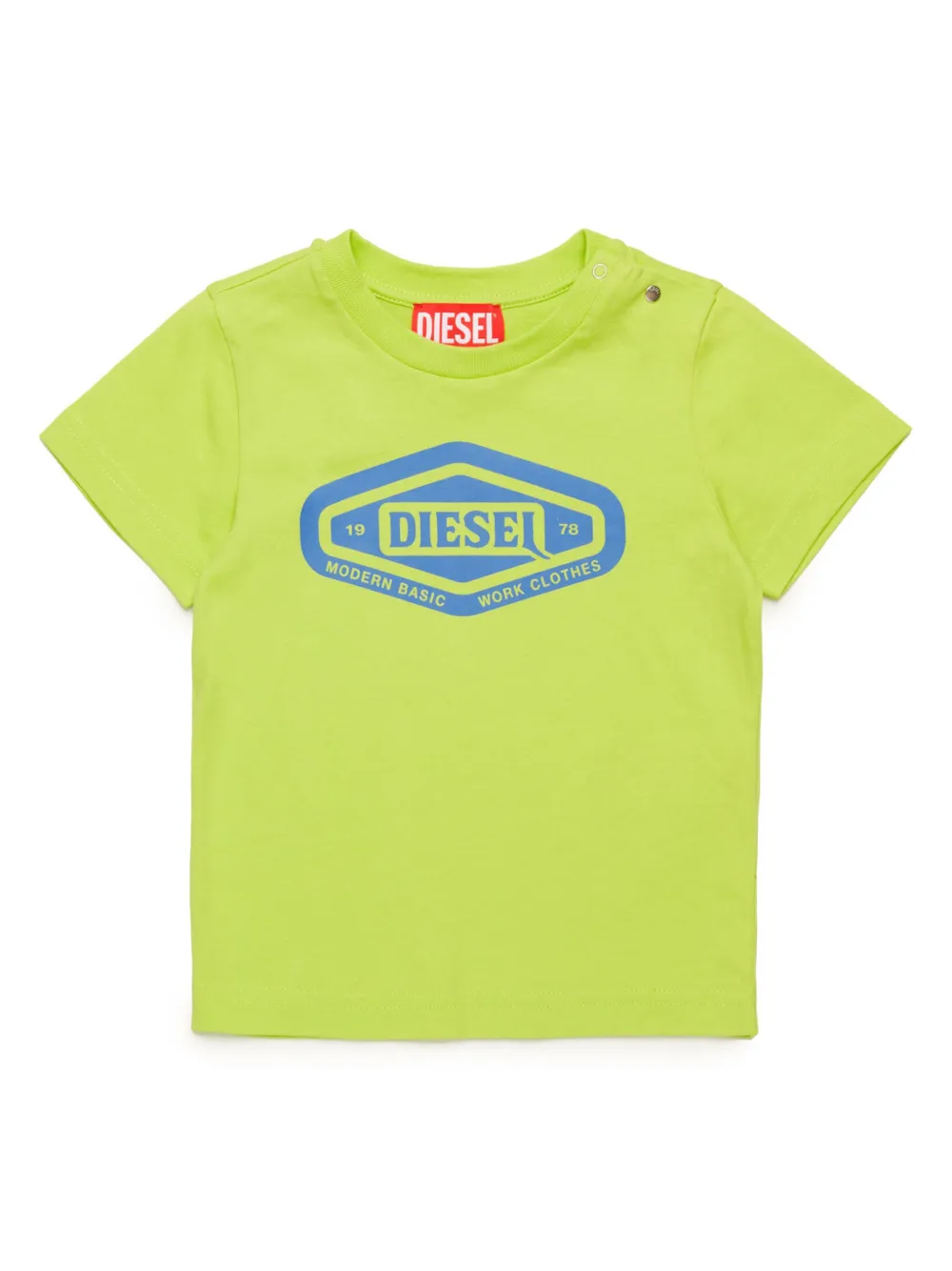 Diesel Kids T-shirt met logoprint Groen