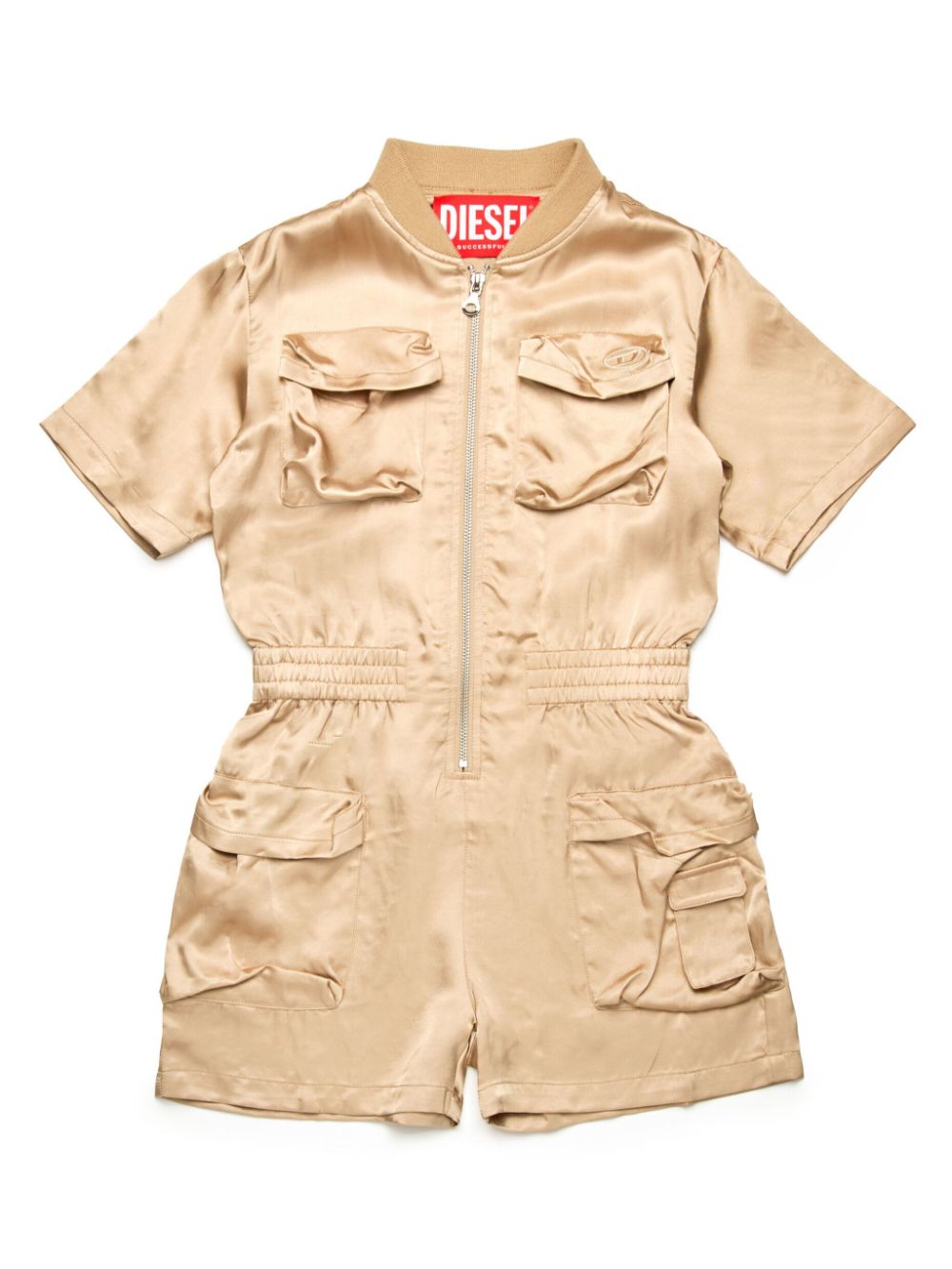 Diesel Kids satin-weave playsuit - Neutrals