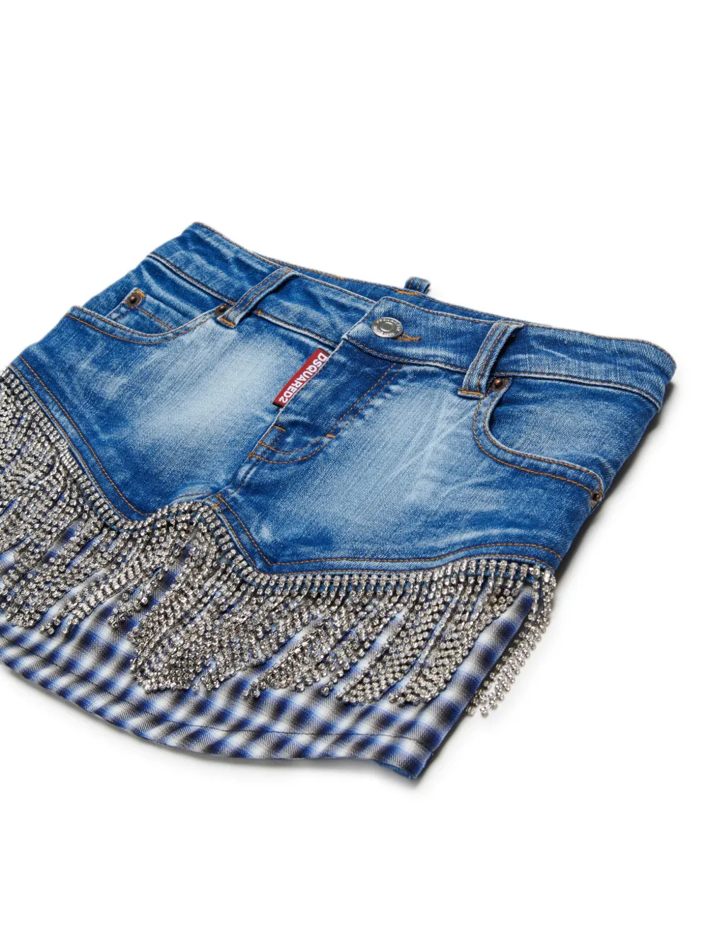 DSQUARED2 KIDS Denim rok met franje Blauw