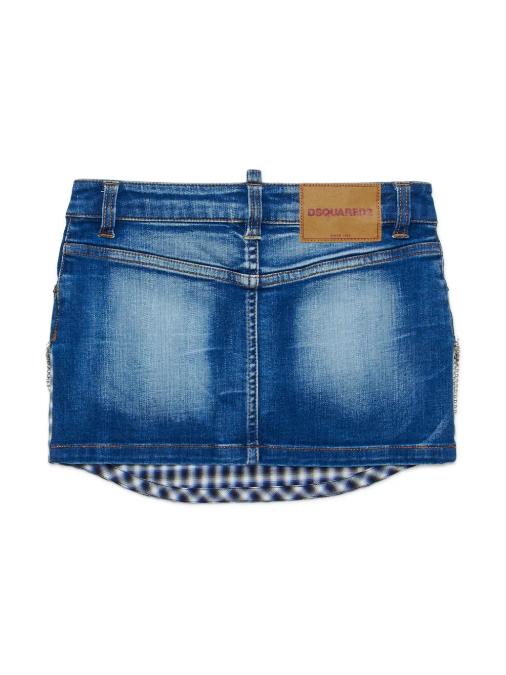 DSQUARED2 KIDS Denim rok met franje - Blauw