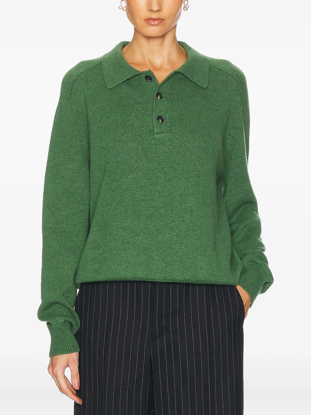 BODE cashmere polo shirt Groen