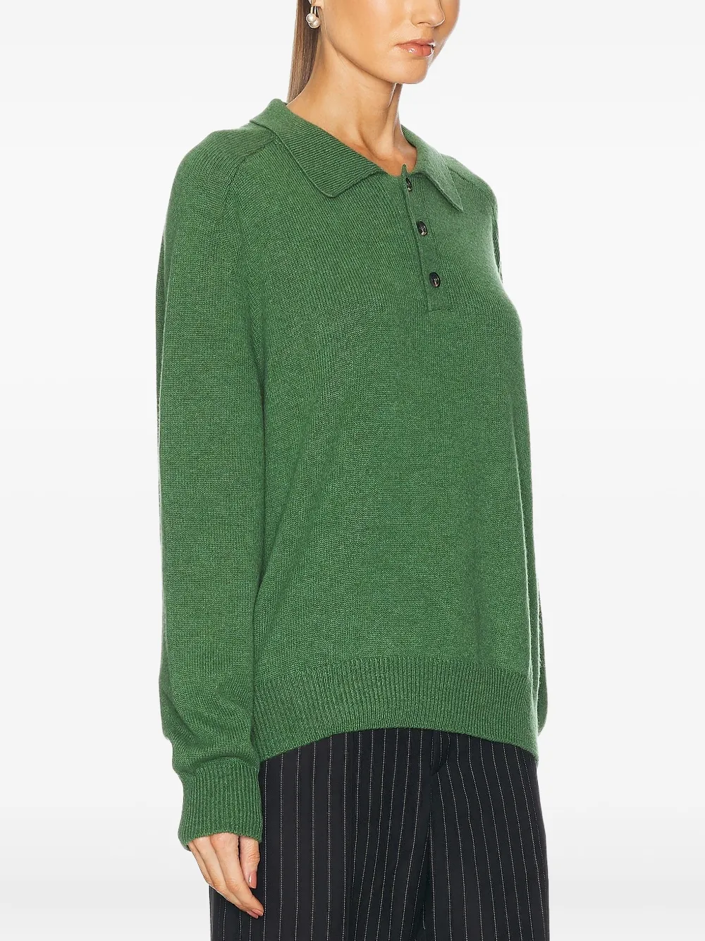 BODE cashmere polo shirt Groen