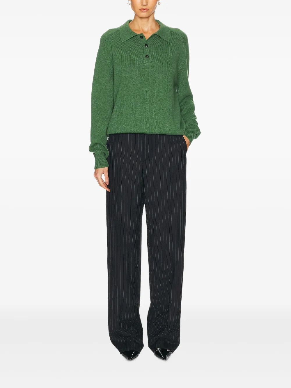BODE cashmere polo shirt Groen