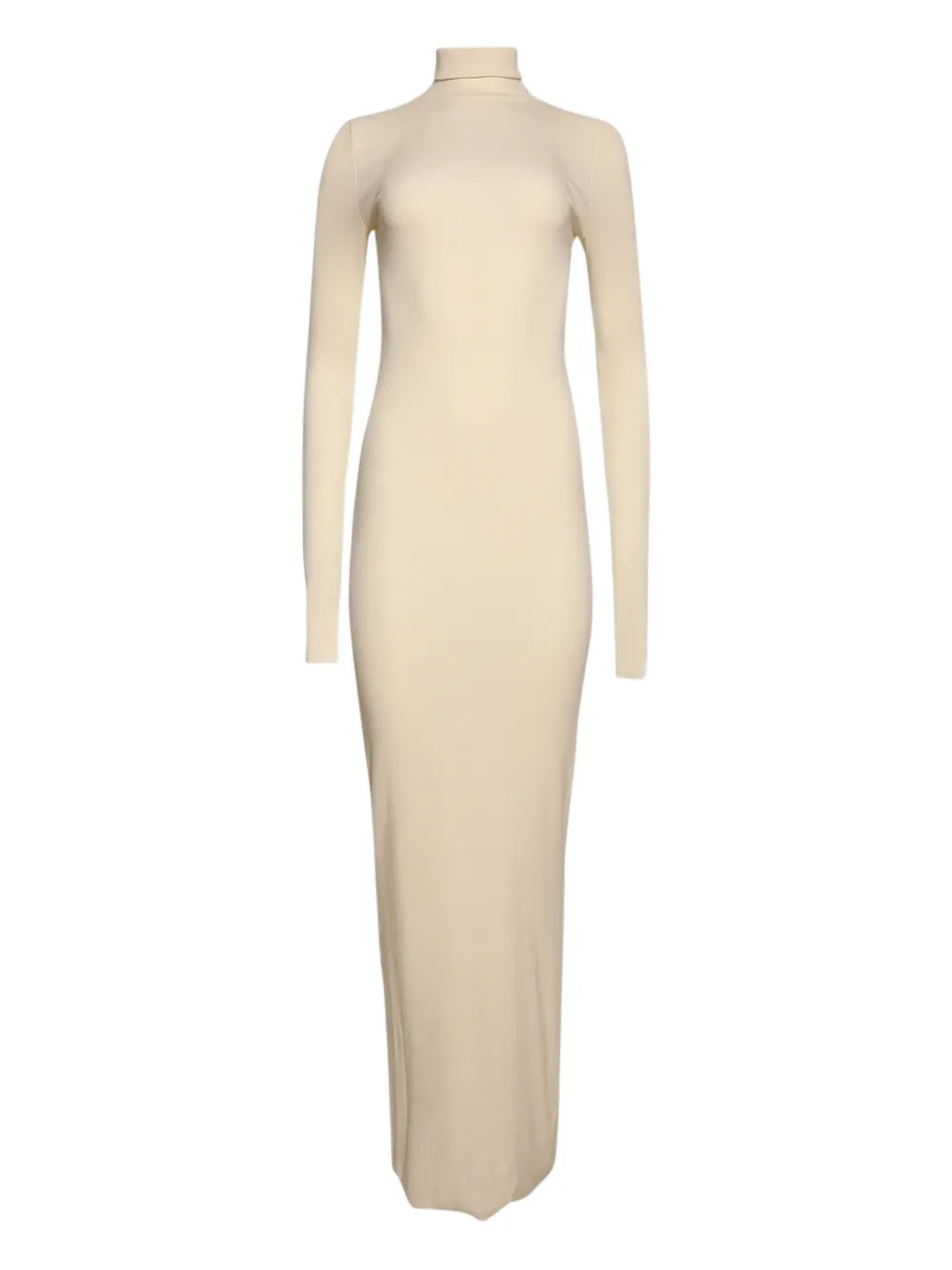 ETERNE long-sleeve turtleneck maxi dress - Toni neutri