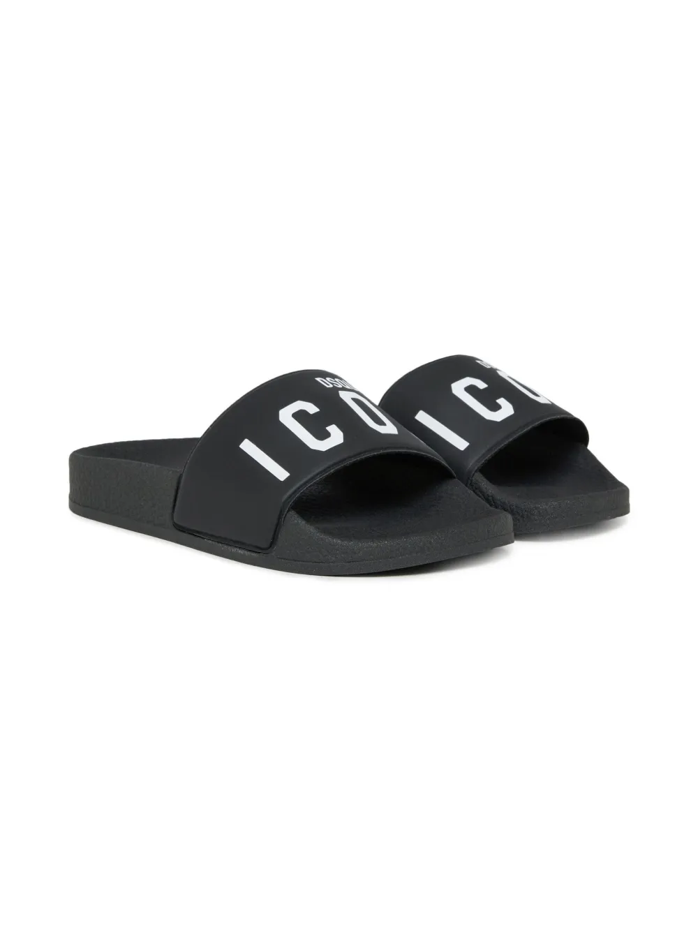 DSQUARED2 KIDS logo-print slides Black