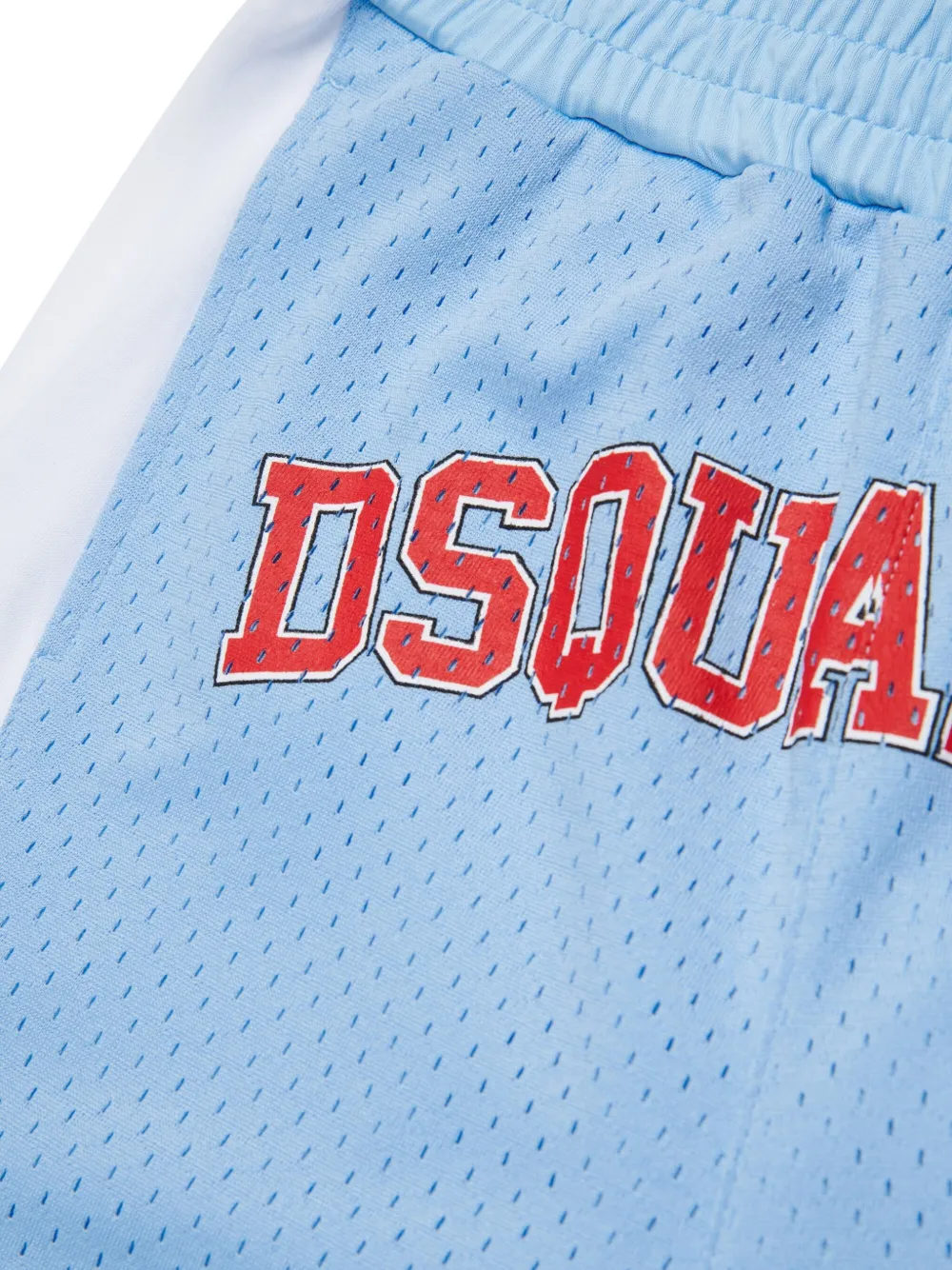 Dsquared2 Basketball Shorts With Canadian Leaf In Blue