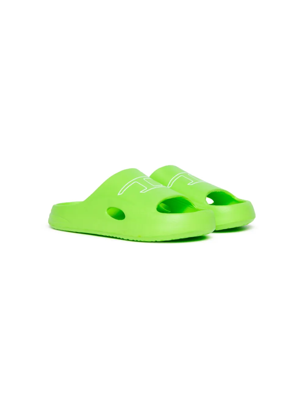 Diesel Kids Slippers met logo-reliëf HA571 GREEN