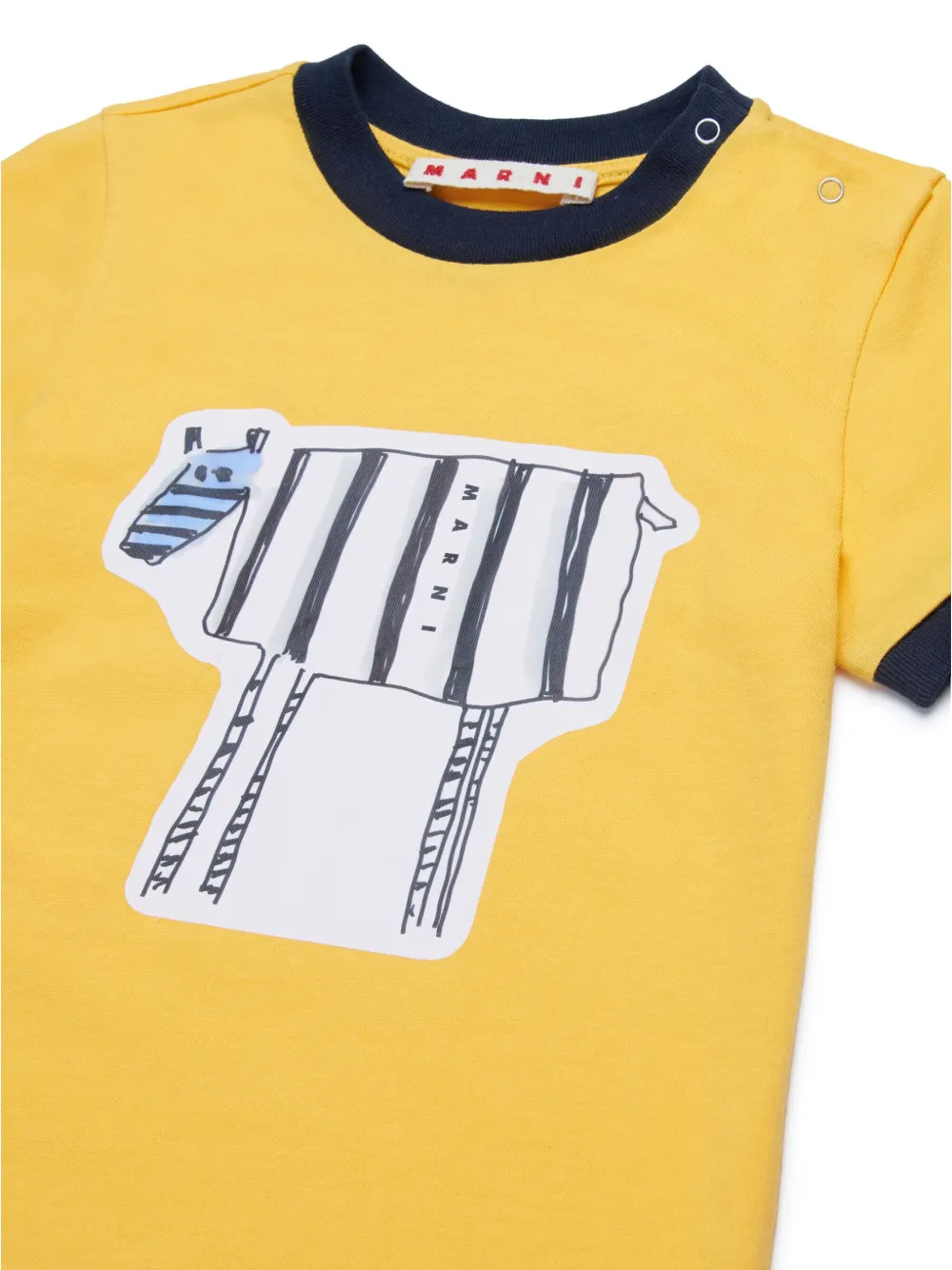 Marni Kids T-shirt met print Geel