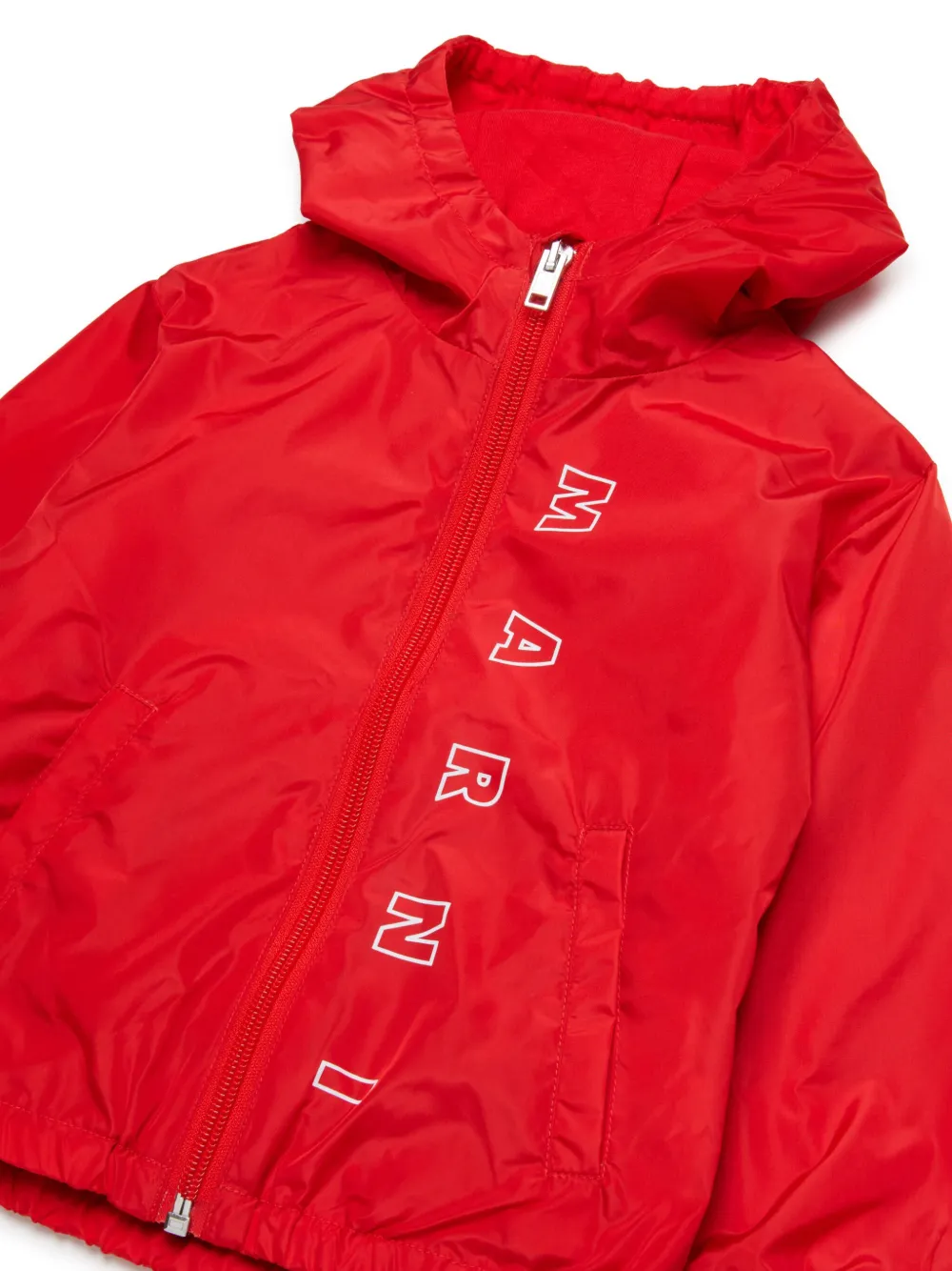 Marni Kids Jack met logoprint en capuchon Rood