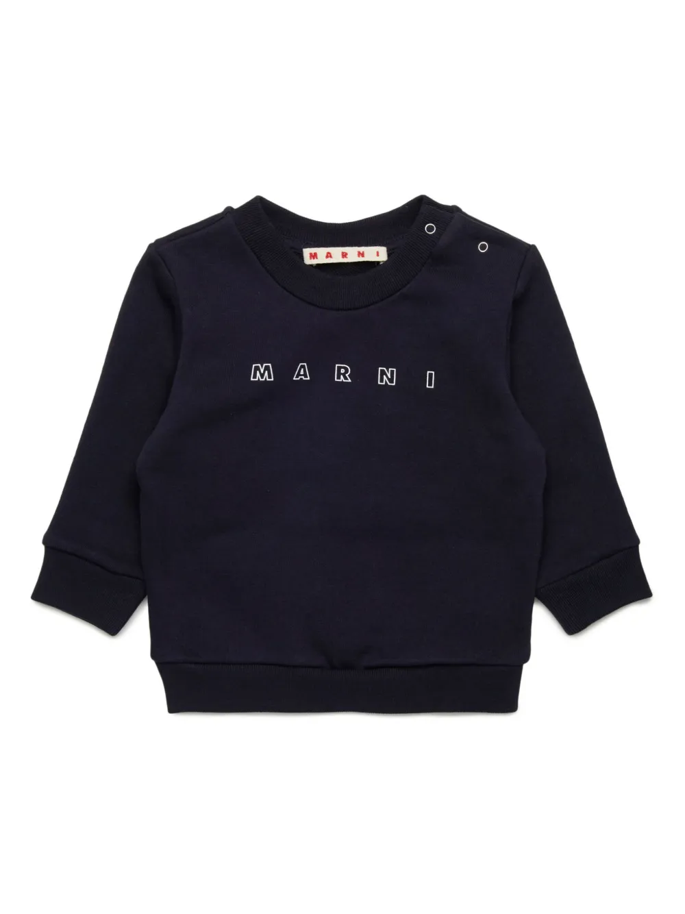 Marni Kids Sweater met logoprint Blauw