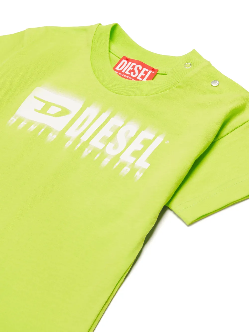Diesel Kids T-shirt met logoprint Groen