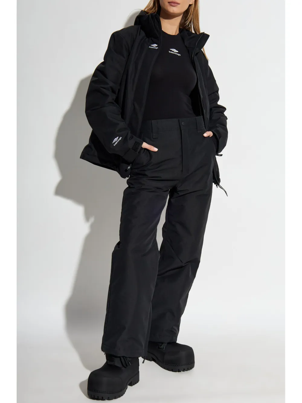 Balenciaga Skibroek met geborduurd logo - Zwart