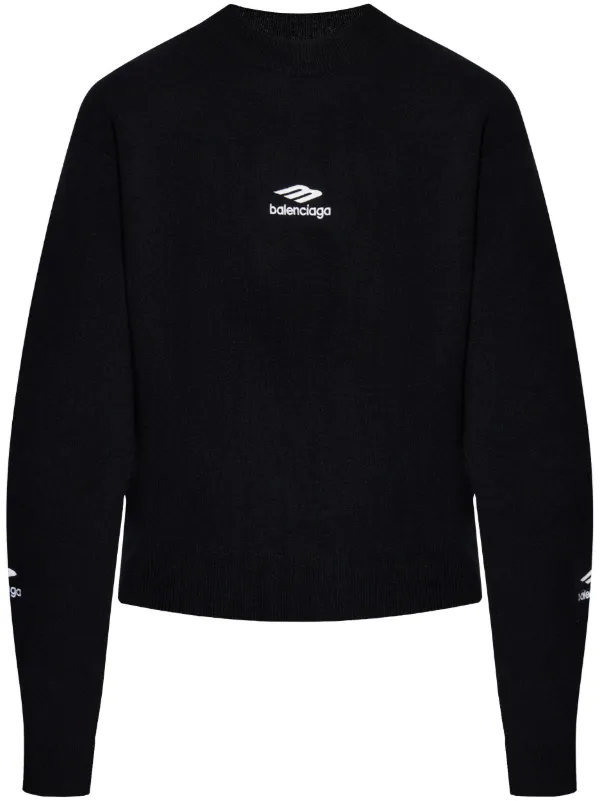 Balenciaga logo embroidered Sweater Black FARFETCH ZA