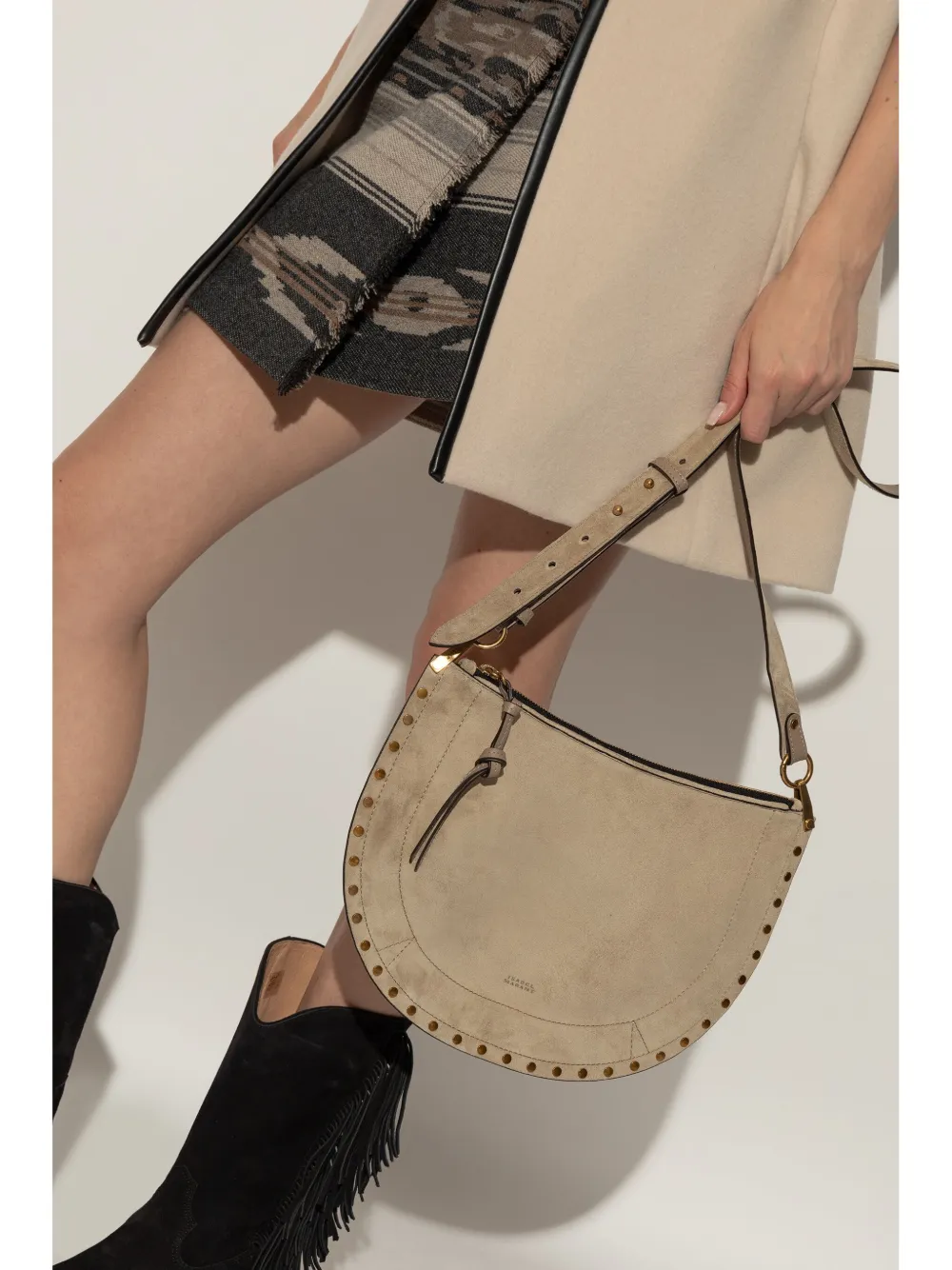 ISABEL MARANT Oskan Soft Zipped crossbody bag - Beige